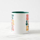 Personalisiert Beste Schwester je farbenfroh Groov Zweifarbige Tasse (Mittel)