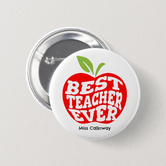 Personalisiert Bester Lehrer je Button (Vorne & Hinten)
