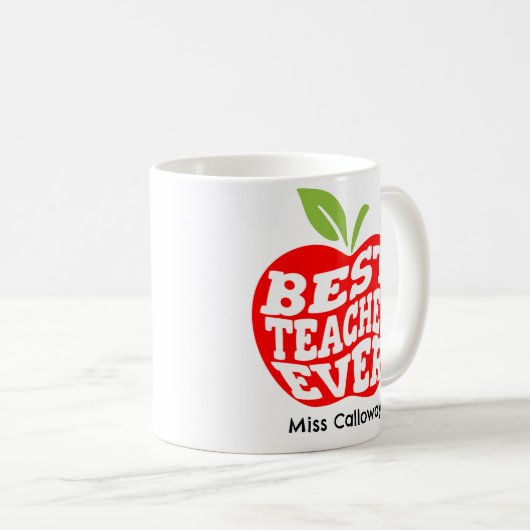 Personalisiert Bester Lehrer je Kaffeetasse (VorderseiteRechts)