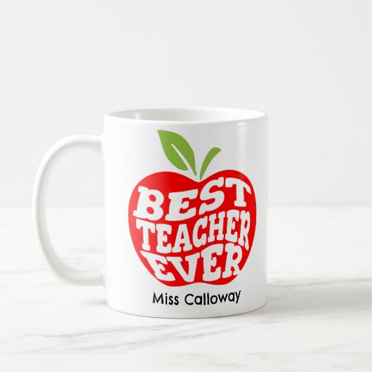 Personalisiert Bester Lehrer je Kaffeetasse (Links)