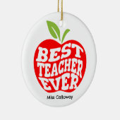 Personalisiert Bester Lehrer je Keramik Ornament (Rechts)