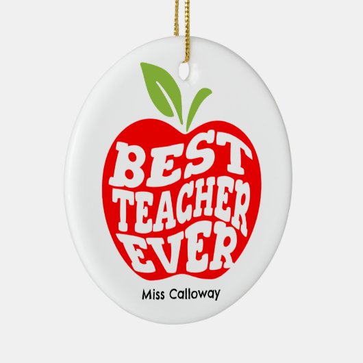 Personalisiert Bester Lehrer je Keramik Ornament (Rechts)