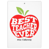 Personalisiert Bester Lehrer je Klemmbrett (Rückseite)