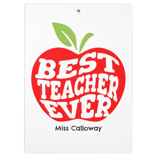 Personalisiert Bester Lehrer je Klemmbrett (Rückseite)