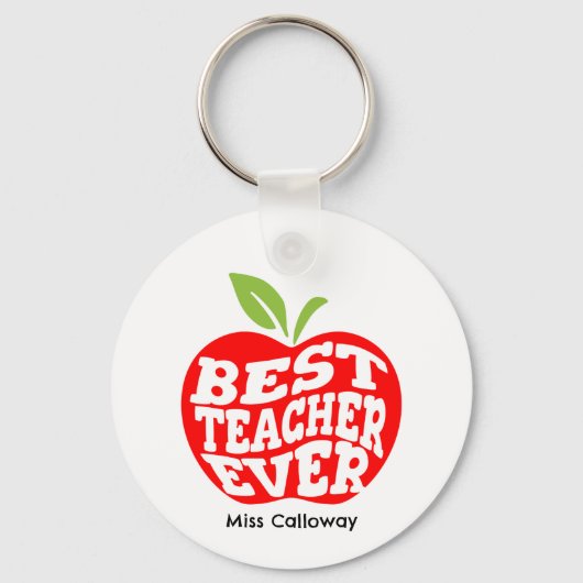 Personalisiert Bester Lehrer je Schlüsselanhänger (Vorderseite)