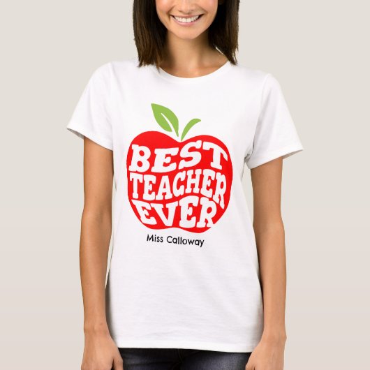 Personalisiert Bester Lehrer je T-Shirt (Vorderseite)