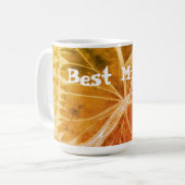 Personalisiert bester Mum Orange Vintager Schmette Kaffeetasse (Vorderseite Links)