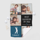 Personalisiert Bester Opa von Par Foto Geschenk Golfhandtuch (Insitu)