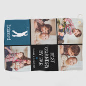 Personalisiert Bester Opa von Par Foto Geschenk Golfhandtuch (Horizontal)