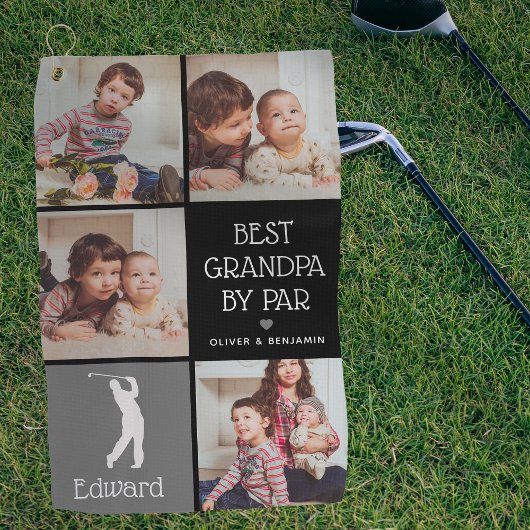 Personalisiert Bester Opa von Par Foto Geschenk Golfhandtuch
