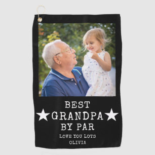 Personalisiert Bester Opa von Par Foto Geschenk Golfhandtuch
