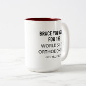 Personalisiert Bester orthodontitischer Berufliche Zweifarbige Tasse (VorderseiteRechts)
