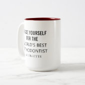 Personalisiert Bester orthodontitischer Berufliche Zweifarbige Tasse (Vorderseite Links)