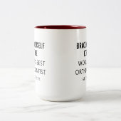 Personalisiert Bester orthodontitischer Berufliche Zweifarbige Tasse (Mittel)