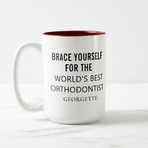 Personalisiert Bester orthodontitischer Berufliche Zweifarbige Tasse