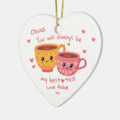 Personalisiert Bestie Hearts Gift Keramik Ornament (Links)