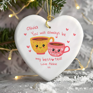Personalisiert Bestie Hearts Gift Keramik Ornament