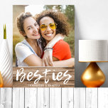 Personalisiert Besties BESTE FREUNDIN heißt Rustik Fotoplatte<br><div class="desc">Eine niedliche und rustikale Foto-Plakette als Geschenke für die besten Freunde personalisiert mit ihren Namen und Foto.</div>