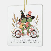 Personalisiert Besties Frogs Kerfuffle Keramikornament (Links)
