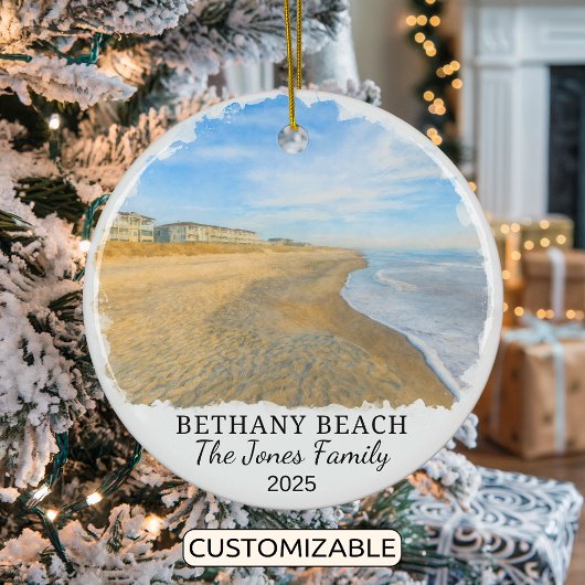 Personalisiert Bethany Beach Ornament, Delaware Keramik Ornament