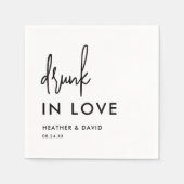 Personalisiert Betrunken in der Liebe Hochzeit von Serviette (Vorderseite)