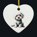 Personalisiert Bichon Frise Doppy Welpe Keramik Ornament<br><div class="desc">Gedenken Sie die Liebe für Ihren Hund mit diesem bezaubernden Welpendekor in diesem Winter. Hänge es von deinem Baum, einem sonnigen Fenster, an die Wand, wo immer du willst. Personalisieren Sie mit einem Namen auf der Rückseite, Daten, wenn Sie möchten, wie Sie möchten, mit unserem praktischen Tool. Außerdem helfen uns...</div>