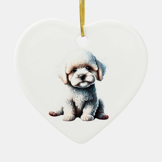 Personalisiert Bichon Frise Doppy Welpe Keramik Ornament (Vorne)