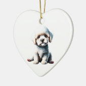 Personalisiert Bichon Frise Doppy Welpe Keramik Ornament (Links)