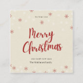 Personalisiert Biege Snowflake Frohe Weihnachten Begleitkarte (Vorderseite)