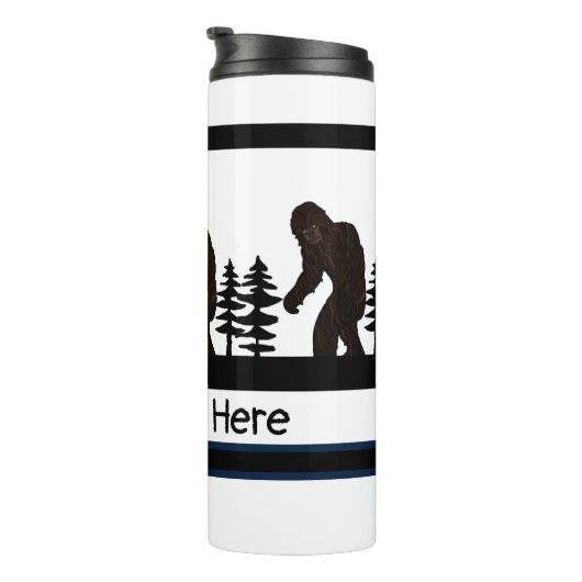 Personalisiert Big Foot Sasquatch Yeti Sumpflaus Thermosbecher (Nach rechts gedreht)