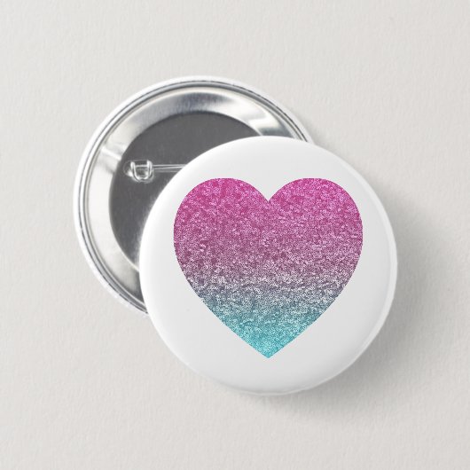 Personalisiert Big Pink Liebe Herz Button (Vorne & Hinten)