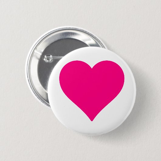Personalisiert Big Pink Liebe Herz Button (Vorne & Hinten)