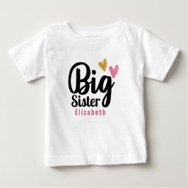 Personalisiert Big Sister Baby T-shirt