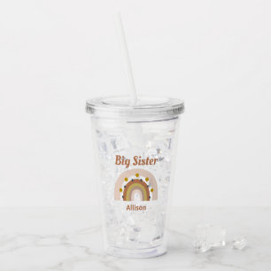 Personalisiert Big Sister Boho Rainbow Acryltrinkbecher