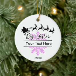 Personalisiert Big Sister Christmas Keepake Keramik Ornament