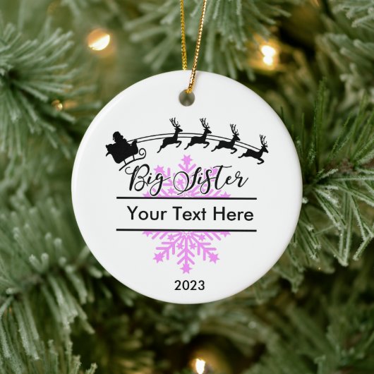 Personalisiert Big Sister Christmas Keepake Keramik Ornament (Baum)