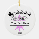 Personalisiert Big Sister Christmas Keepake Keramik Ornament (Hinten)
