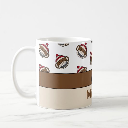 Personalisiert Big Smile Sock Affe Emoji Kaffeetasse (Links)