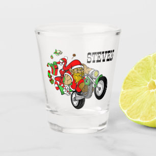 Personalisiert Biker Santa Schnapsglas