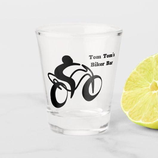 Personalisiert Biker Schnapsglas (Vorderseite)