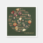 Personalisiert Billiard Balls Hintergrund Napkins Serviette (Vorderseite)