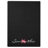 Personalisiert bin ich die Chef-Dame Typography Klemmbrett (Rückseite)