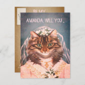 Personalisiert bin meine Brautjungfrau Einladungspostkarte (Vorne/Hinten)