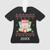 Personalisiert Bingo Player Ugly Xmas Sweater Ornament (Vorderseite)