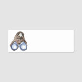 Personalisiert Bird Watcher Fun Hawk Binoculars Namensschild (Vorderseite)