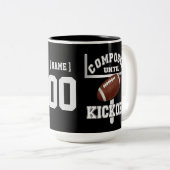 Personalisiert bis Kickoff Football Spaß zusammeng Zweifarbige Tasse (VorderseiteRechts)