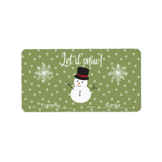 Personalisiert bis / Von Name Tag Weihnachtskleber Adressaufkleber (Vorne)