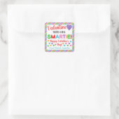 Personalisiert bist du ein echter Smartie-Valentin Quadratischer Aufkleber (Tasche)