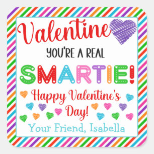 Personalisiert bist du ein echter Smartie-Valentin Quadratischer Aufkleber