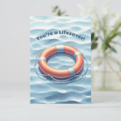 Personalisiert bist du ein Lifesaver Gratitude Pun Dankeskarte (Stehend Vorderseite)